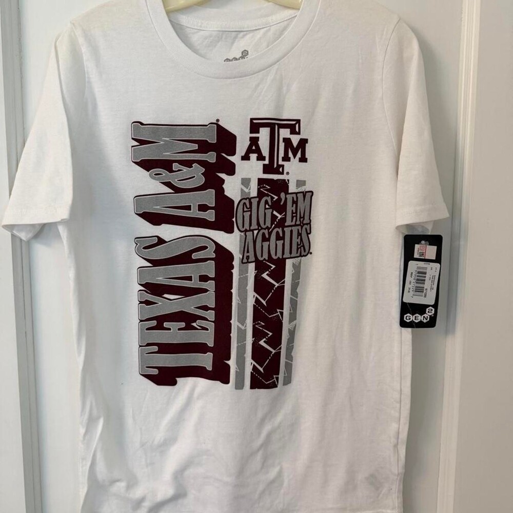 Texas A&M Aggies white t-shirt, size youth L #aggies #college